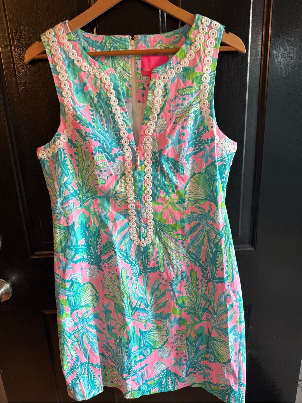 Lilly Pulitzer Delila Stretch Shift Dress Mendevilla Baby Hip Nautic Print Sz 12